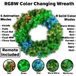 36" Lighted RGBWW Deluxe Colorado Pine Wreath with 100 RGBWW 5mm LEDS