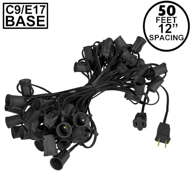 C9 50' Stringers 12" Spacing Black Wire