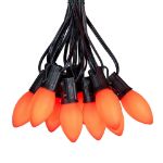 LED C9 Plastic 25L Ceramic Orange Light Set 25' Black Wire