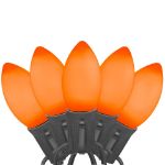 LED C9 Plastic 25L Ceramic Orange Light Set 25' Black Wire