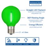 25 LED Filament G40 Globe String Light Set with Transparent Yellow, Purple & Green Bulbs on Green Wire
