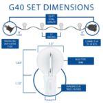 25 LED Filament G40 Globe String Light Set with Transparent Red, White & Blue Bulbs on White Wire