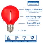 25 LED Filament G40 Globe String Light Set with Transparent Red, White & Blue Bulbs on White Wire
