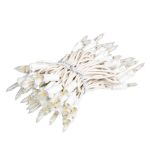 RetroGlo Clear Mini Lights 50 Light on White Wire 11 Feet Long