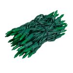 RetroGlo Green Ceramic Mini Lights 50 Light on Green Wire 11 Feet Long