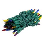RetroGlo Multi Color Mini Lights 50 Light on Green Wire 11 Feet Long