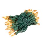 RetroGlo Orange Mini Lights 50 Light on Green Wire 11 Feet Long