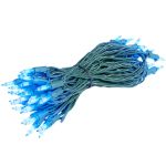 RetroGlo Blue Ceramic Mini Lights 50 Light on Green Wire 25 Feet Long