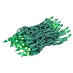 RetroGlo Green Mini Lights 50 Light on Green Wire 11 Feet Long