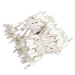 RetroGlo Clear Mini Lights 100 Light on White Wire 22 Feet Long