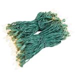 RetroGlo Clear Mini Lights 100 Light on Green Wire 50 Feet Long