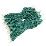 RetroGlo Clear Mini Lights 100 Light on Green Wire 50 Feet Long
