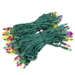 RetroGlo Multi Color Mini Lights 100 Light on Green Wire 50 Feet Long