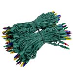 RetroGlo Multi Color Mini Lights 100 Light on Green Wire 50 Feet Long