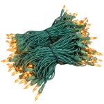 RetroGlo Orange Mini Lights 100 Light on Green Wire 50 Feet Long