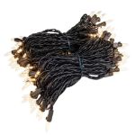 RetroGlo Clear Mini Lights 100 Light on Black Wire 50 Feet Long