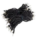 RetroGlo Clear Mini Lights 100 Light on Black Wire 50 Feet Long