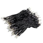 RetroGlo Clear Mini Lights 100 Light on Black Wire 34 Feet Long