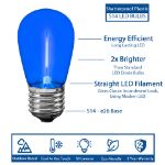 Blue S14 LED Plastic Filament Medium Base e26 Bulbs  - 25pk