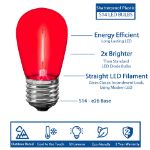 Red S14 LED Plastic Filament Medium Base e26 Bulbs  - 25pk
