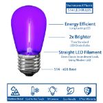 Purple S14 LED Plastic Filament Medium Base e26 Bulbs  - 25pk