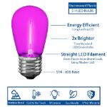 Pink S14 LED Plastic Filament Medium Base e26 Bulbs  - 5pk