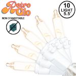 RetroGlo Non-Connectable Clear Mini Lights 10 Light on White Wire 5.5 Feet Long