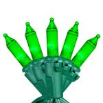 RetroGlo Green Mini Lights 100 Light on Green Wire 50 Feet Long