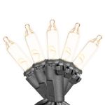 RetroGlo Clear Mini Lights 100 Light on Black Wire 22 Feet Long