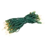 RetroGlo Clear Mini Lights 35 Light on Green Wire 17 Feet Long