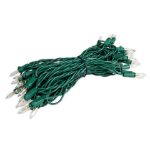 RetroGlo Clear Mini Lights 35 Light on Green Wire 17 Feet Long