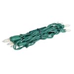 RetroGlo Clear Mini Lights 10 Light on Green Wire 5.5 Feet Long