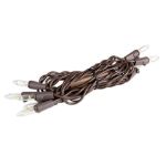 RetroGlo Non-Connectable Clear Mini Lights 10 Light on Brown Wire 5.5 Feet Long