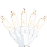 RetroGlo Non-Connectable Clear Mini Lights 20 Light on White Wire 8 Feet Long
