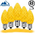 PeakPro Yellow C7 LED Replacement Bulbs 25 Pack