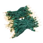 RetroGlo Clear 100 Light Icicle Lights Green Wire Medium Drops