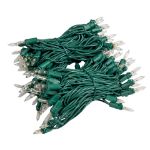 RetroGlo Clear 100 Light Icicle Lights Green Wire Long Drops