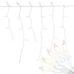 RetroGlo Clear 100 Light Icicle Lights White Wire Long Drops