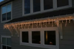 RetroGlo Clear 100 Light Icicle Lights Green Wire Medium Drops