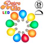 RetroGlo Multi Color Satin G40 Globe Bulbs 25 Pack