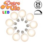 RetroGlo Warm White Satin G40 Globe Bulbs 25 Pack