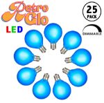 RetroGlo Blue Satin G40 Globe Bulbs 25 Pack