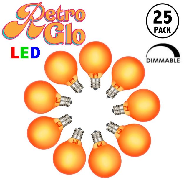 RetroGlo Orange Satin G40 Globe Bulbs 25 Pack
