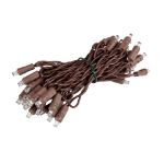 35 Light Non Connectable Pure White LED Mini Lights Brown Wire