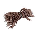 35 Light Non Connectable Warm White LED Mini Lights Brown Wire