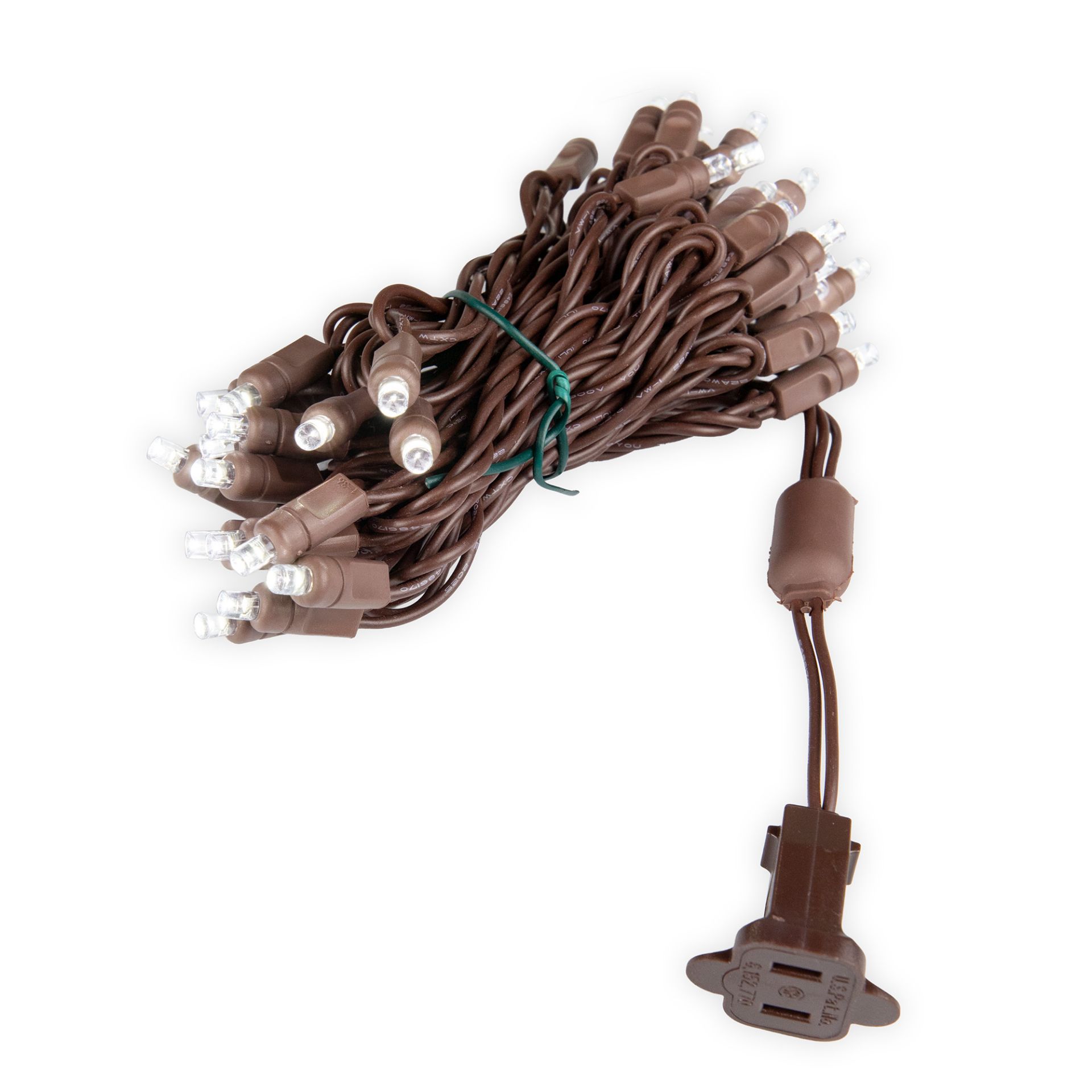 Pure Led Light Set 35 Light Pure White LED Christmas Light Set Brown Wire - Novelty Lights ...