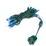 20 Light Blue LED Mini Lights Green Wire