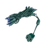 20 Light Blue LED Mini Lights Green Wire