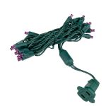 20 Light Purple LED Mini Lights Green Wire