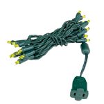 20 Light Yellow LED Mini Lights Green Wire
